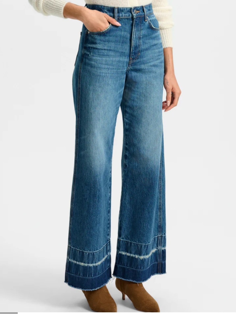 Veronica Beard Taylor High-Rise Wide Leg Women's Jeans in Blue. Sz 30 NWT